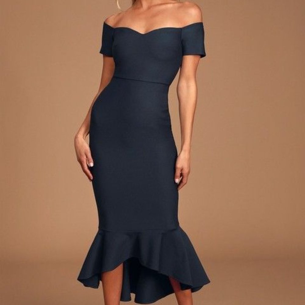 Midnight Blue Lulus Midi Dress